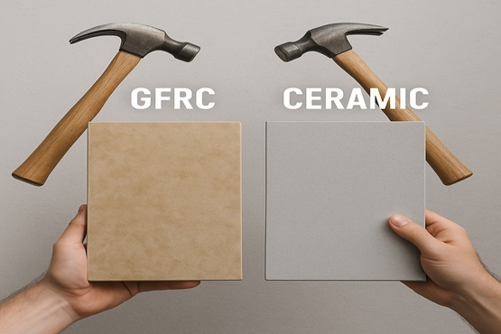 مقایسه جی اف آر سی و نما سرامیک خشک