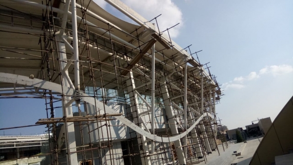 Iranmal tennis court belt project | aluminum twist louver facade